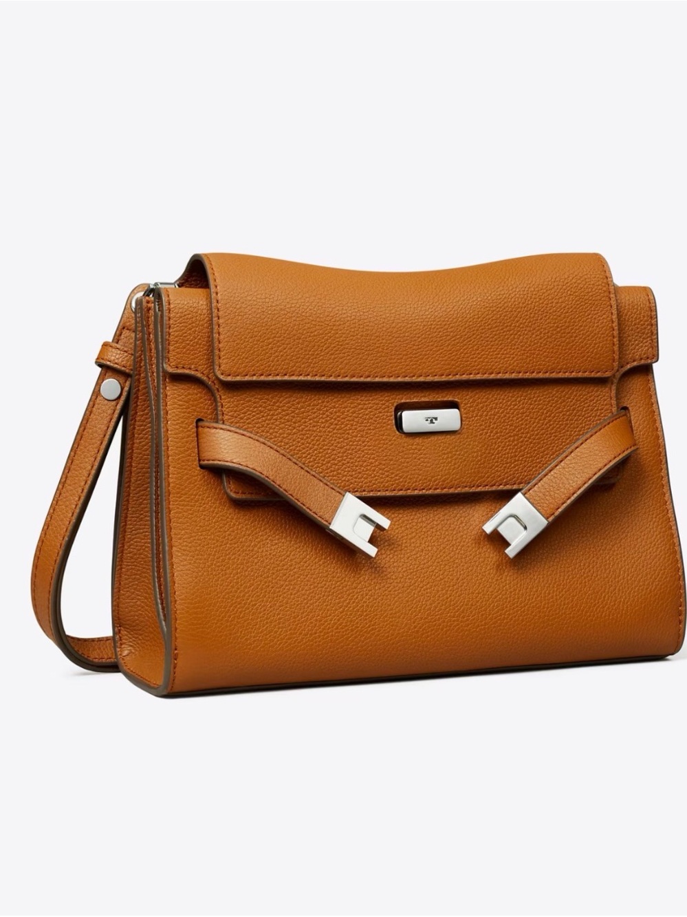 Tory Burch Lee Radziwill Pebbled Leather Shoulder Bag